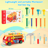 Wooden Montessori Toy Truck | Workbench | Wooden Tools Playset | 62pcs | 36m+