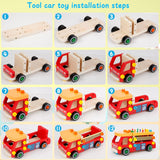 Wooden Montessori Toy Truck | Workbench | Wooden Tools Playset | 62pcs | 36m+