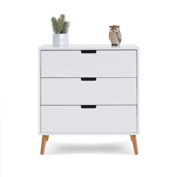 Scandi-Inspired Baby Changing Unit | Chest of Drawers | Baby Dresser | White & Natural