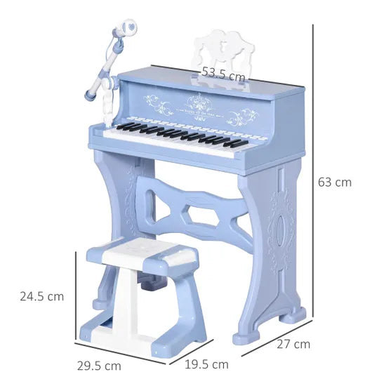 Pianoforte classico per bambini 37 tasti con microfono e sgabello