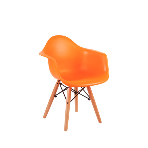 Junior Design-Inspired Contemporary Wooden Chair | Orange | Kiwi Green