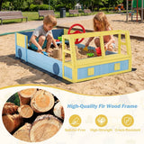 Fire truck themed outdoor sand pit for toddlers
