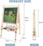 Cavalete de madeira dobrável ajustável em altura Montessori | 3 anos mais