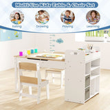 Children's activity table with flip-up drawing easel