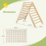 3-in-1 Eco Wooden Folding Climbing Frame | Montessori Pikler and Den | Tent with Mat | 12m+
