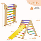 3-in-1 Eco Wood Folding Climbing Frame | Montessori Pikler Triangle, Slide & Climber | 12m Plus