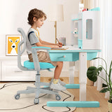 Height adjustable kids homework chair with swivel seat

