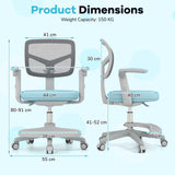 Kids desk chair available in blue grey green pink purple
