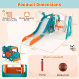 Kids bus slide and swing set with tunnel and hoop