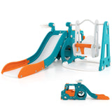 Toddler activity playset with foldable slide for indoor and outdoor use
