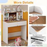 Study desk for kids with cork pin board and book shelving