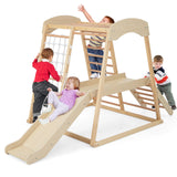 Eco Conscious Wood 6-in-1 Indoor Jungle Gym | Kids Playground Climber Playset | 12m+ | All Natural