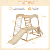 Eco Conscious Wooden 6-in-1 Indoor Jungle Gym | Kids Playground Climber Play set | 12m+ | All Natural