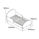 Scandi Grey Toddler Bed with Side Rails | Solid Pine Legs | 18m+