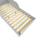 Scandi Grey Toddler Bed with Side Rails | Solid Pine Legs | 18m+
