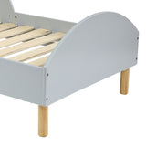 Scandi Grey Toddler Bed with Side Rails | Solid Pine Legs | 18m+