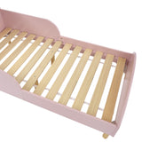 Scandi Pink Toddler Bed with Side Rails | Solid Pine Legs | 18m+