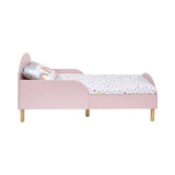 Wooden kids bed with side protection for age 18m+ in blush pink