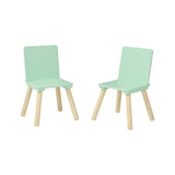 Scratch-resistant pine wood toddler table set with mint green accents

