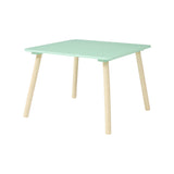 Mint green and natural learning table for toddlers

