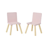 Pink and natural learning table for toddlers