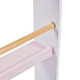 Kids Picture Book Wall Bookshelf |  3-Shelf Children’s Bookcase | White & Pink