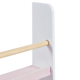Kids Picture Book Wall Bookshelf |  3-Shelf Children’s Bookcase | White & Pink