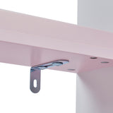 Kids Picture Book Wall Bookshelf |  3-Shelf Children’s Bookcase | White & Pink