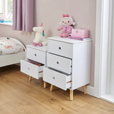 Montessori Modern Bedside Drawers | Children's Toy Storage in White | Pine Legs