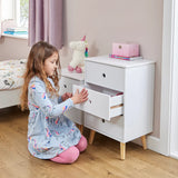 Montessori Modern Bedside Drawers | Children's Toy Storage IN White | Pine Legs