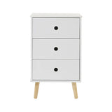 Montessori Modern Bedside Drawers | Children's Toy Storage in White and Pine Leg