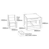 Kids Wooden Lego Activity Table & Chairs with Storage Bins | White & Grey