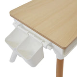 Grow-with-me Höhenverstellbarer Montessori-Kindertisch im Scandi-Design mit 2 Stühlen | Natürlich | 2-8 Jahre