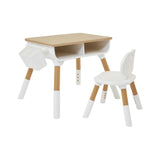 طاولة وكراسي للأطفال بتصميم مونتيسوري سكاندي قابلة للتعديل بارتفاع قابل للتعديل من جرو ويذ مي | طبيعي | 2-8 سنوات