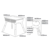 Kids Height Adjustable Table & Chair Set with Storage | White & Green