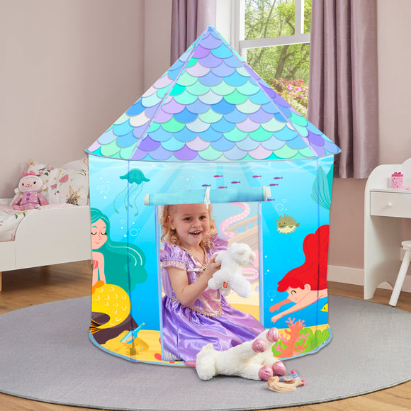 Mermaid pop-up play tent for children
