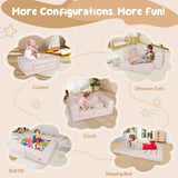 9 Piece Montessori Modular Soft Play Set | Foam Blocks | Sofa Chair | baby Ballpit for home | Beige