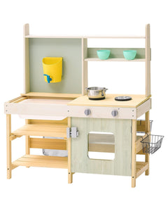 Montessori Mud Kitchen | Toy Kitchen Set | Working Tap & Sink | Water Butt | Storage & Accessories