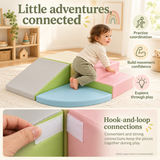 Toddler climbing foam steps on a Little Helper indoor soft play set
