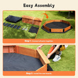 Wooden sandpit with liner and protective cover option