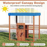 Children’s wooden garage and petrol pump toy

