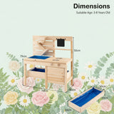 Kids Mud Kitchen With Water Sink & Sandpit | Wooden Outdoor Play Kitchen