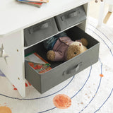 Montessori Scratch-resistant Table & 2 Chairs Set | Large Storage Drawers | White & Grey | 3 years+