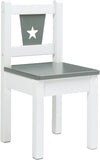Juego de mesa y 2 sillas Montessori resistente a los arañazos | Cajones de almacenamiento grandes | Gris y blanco