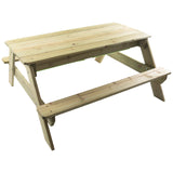 High Quality Montessori 4-in-1 Eco Wooden 4 Seater Picnic Bench, Water Station, Sandpit & Mud Kitchen + Lid | 3 Years +