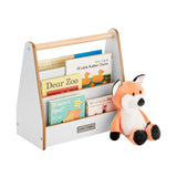 Little Helper Montessori Portable BookCase | Childrens Bookcase | Kids Bookshelf | Childs bookshelf |White