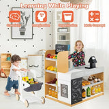 Wooden Pretend Play Grocery Store | Shopping Trolley & Cash Register | 3 Years+