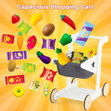 Wooden Pretend Play Grocery Store | Shopping Trolley & Cash Register | 3 Years+