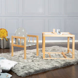 Chaise haute pour bébé combinée en bois 2 en 1 | Ensemble table et chaises | Naturel | 6 mois