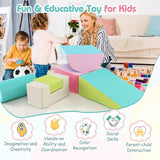 Soft Play Equipment | Pikler 6 Piece Foam Soft Play Set | Soft Play Slide & Bridge | Pastels Set | 1-3 years